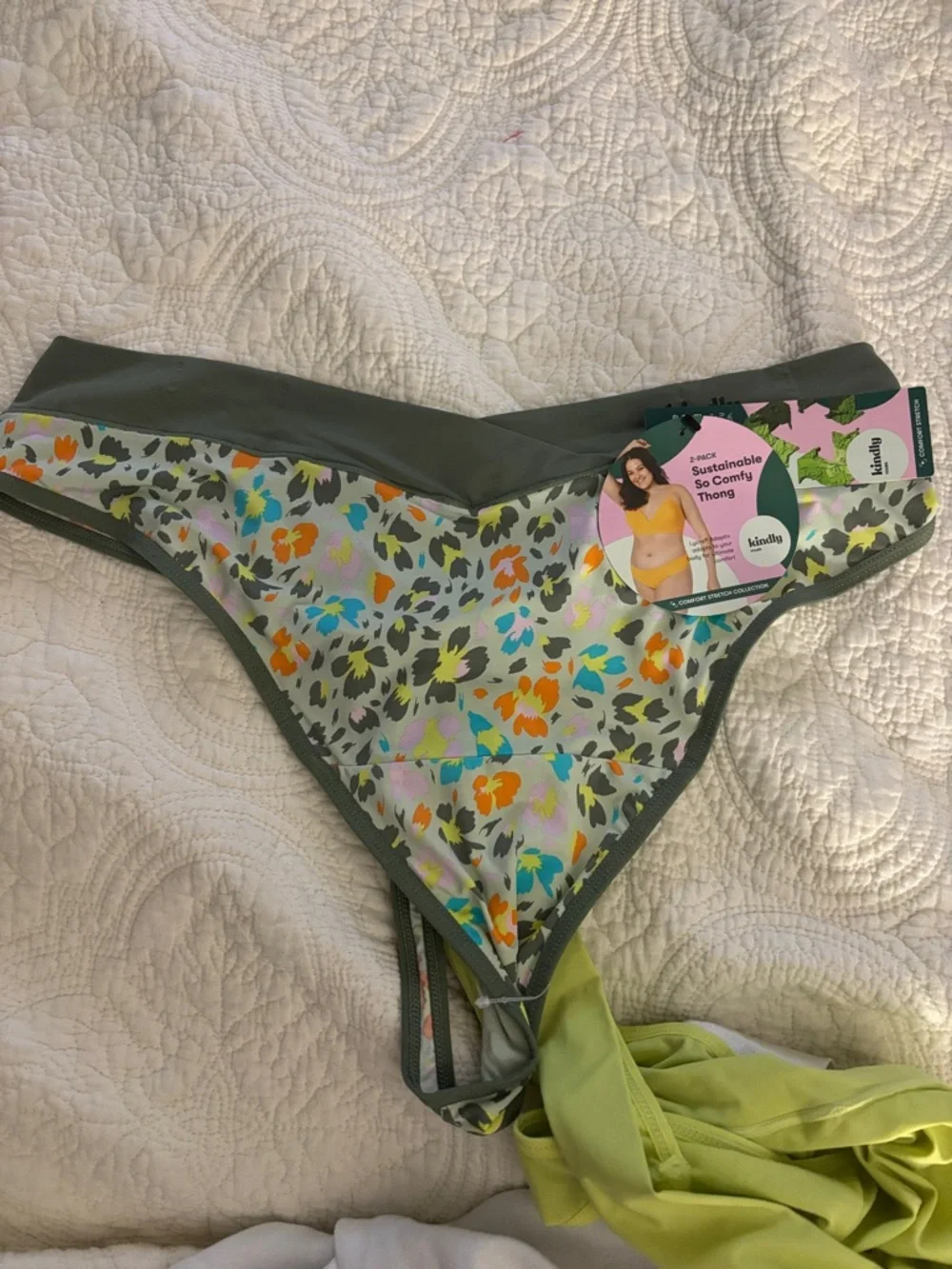 Kindly Yours Women's So Comfy Crossover Waist Thong Panties, 2-Pack
